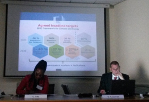 Gilles Lequeux (European Commission) presenting an overview of Horizon 2020, with special emphasis on opportunities for energy RDI (secure, clean and efficient energy thematic area)