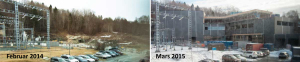 Blakilia development from cleared plot ready for construction in February 2014 to how the building stands in March 2015.