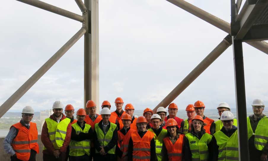 The CEMCAP-group visiting the Lixhe cement plant.