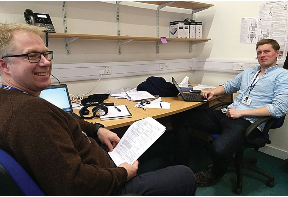 Our London office. Research scientists Morten Hammer (to the left) and Øivind Wilhelmsen (to the right).