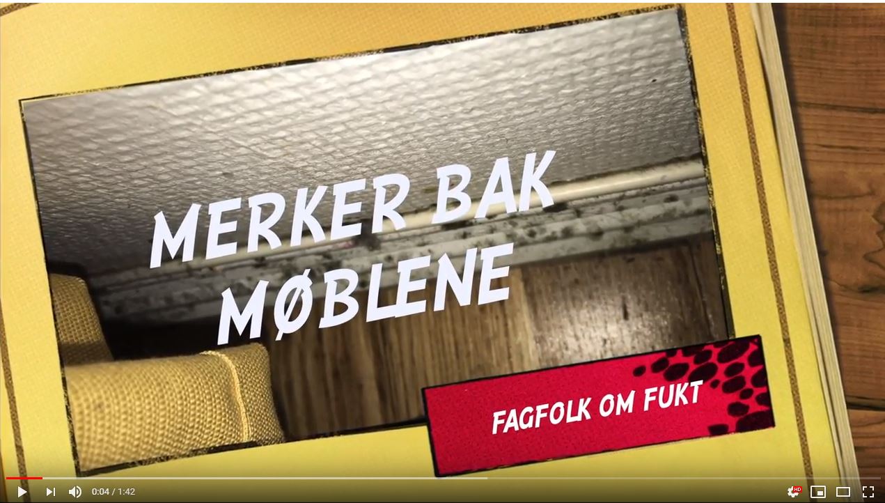 fuktskader på vegg bak møbler