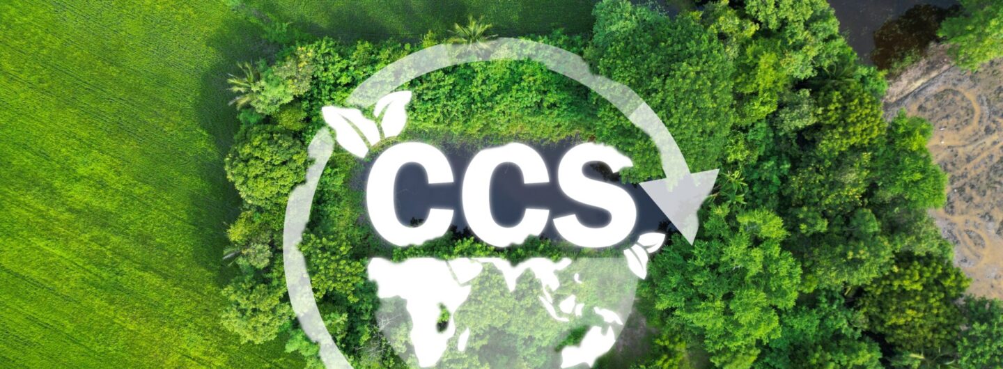 CCS,Carbon Capture Storage with forest background