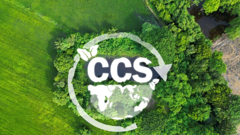 CCS,Carbon Capture Storage with forest background