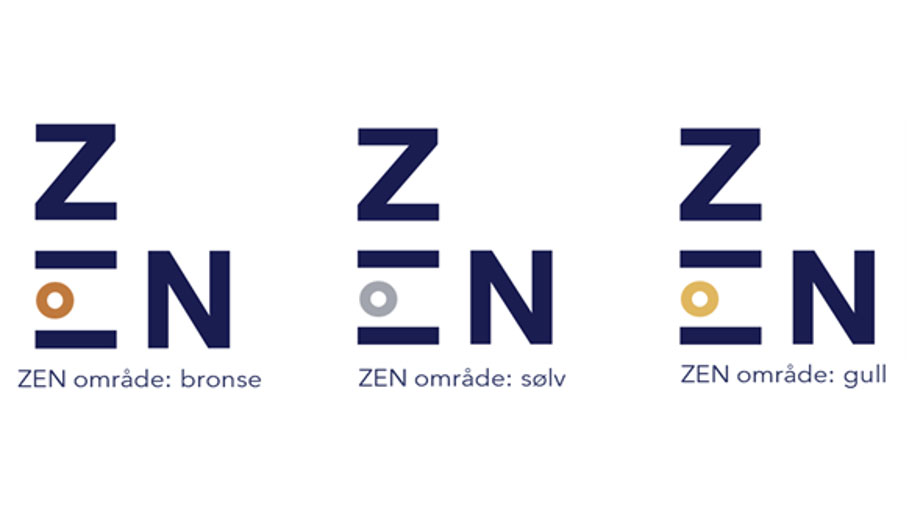 Områdemerker: Områdene kan få ZEN nabolagsmerker i gull, sølv eller bronse, avhengig av hvor mange poeng de oppnår.