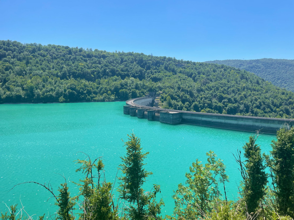Vouglans reservoir and dam on the Ain RIver France