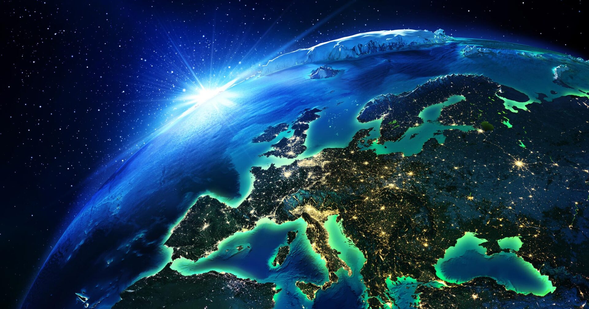 European continent from space