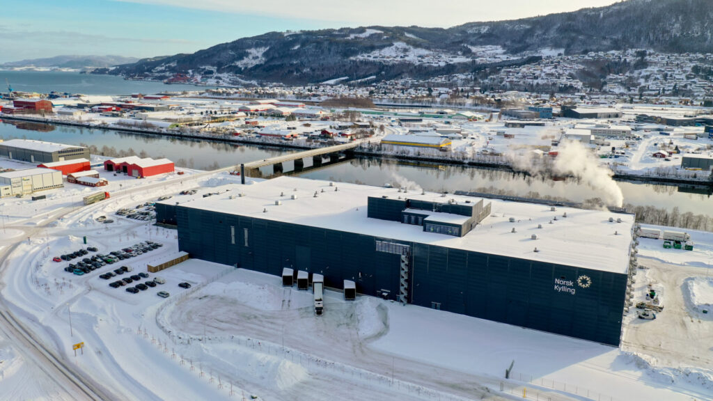 Dronefoto av fabrikken til Norsk Kylling