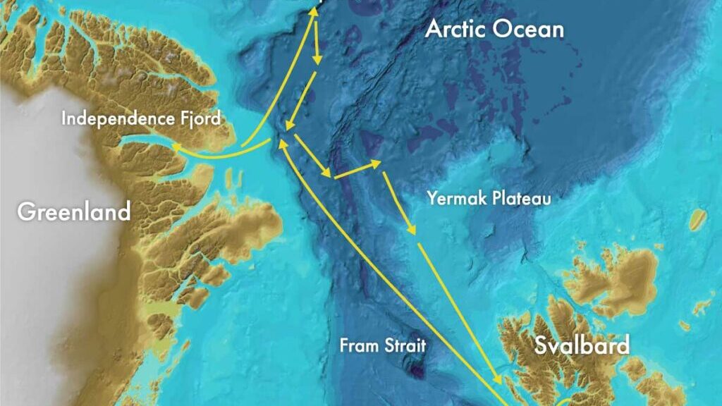 This map shows the areas the GoNorth 2024 expedition plans to explore. This is plan A; sea ice conditions and unforeseen events can affect the plans. Illustration: GoNorth