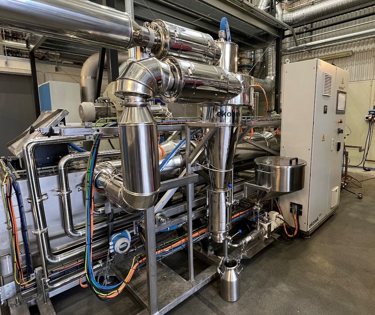 The pulse spray dryer installed at SINTEF Energy Lab, Trondheim, Norway.