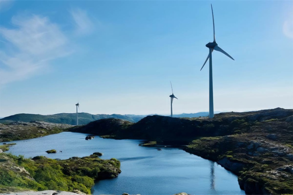 View over Ytre Vikna wind farm.