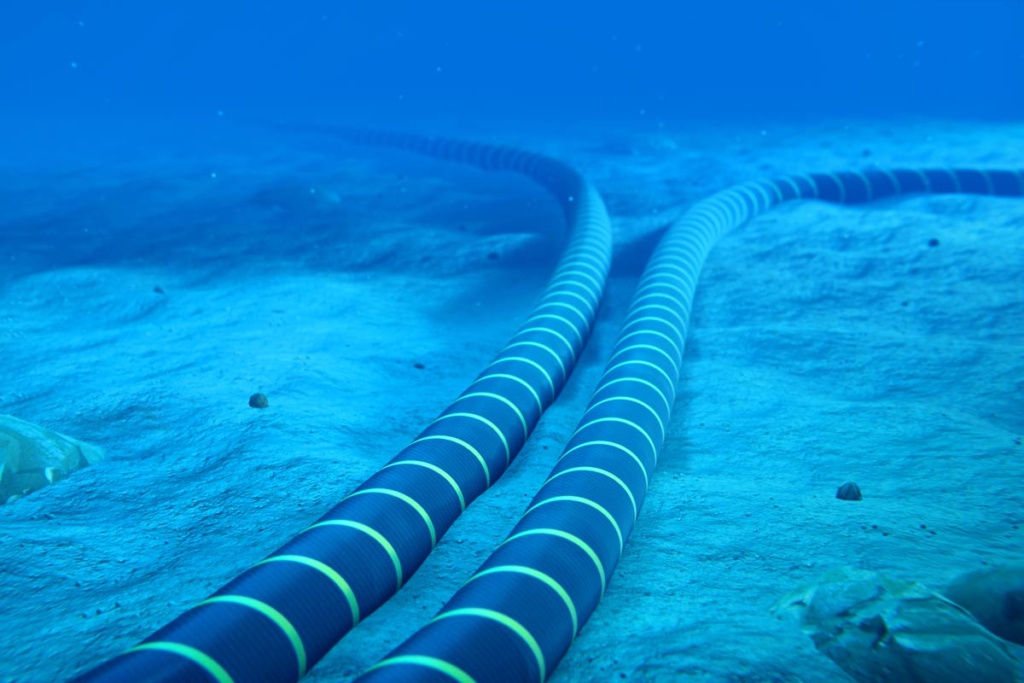 3D representation of subsea cables