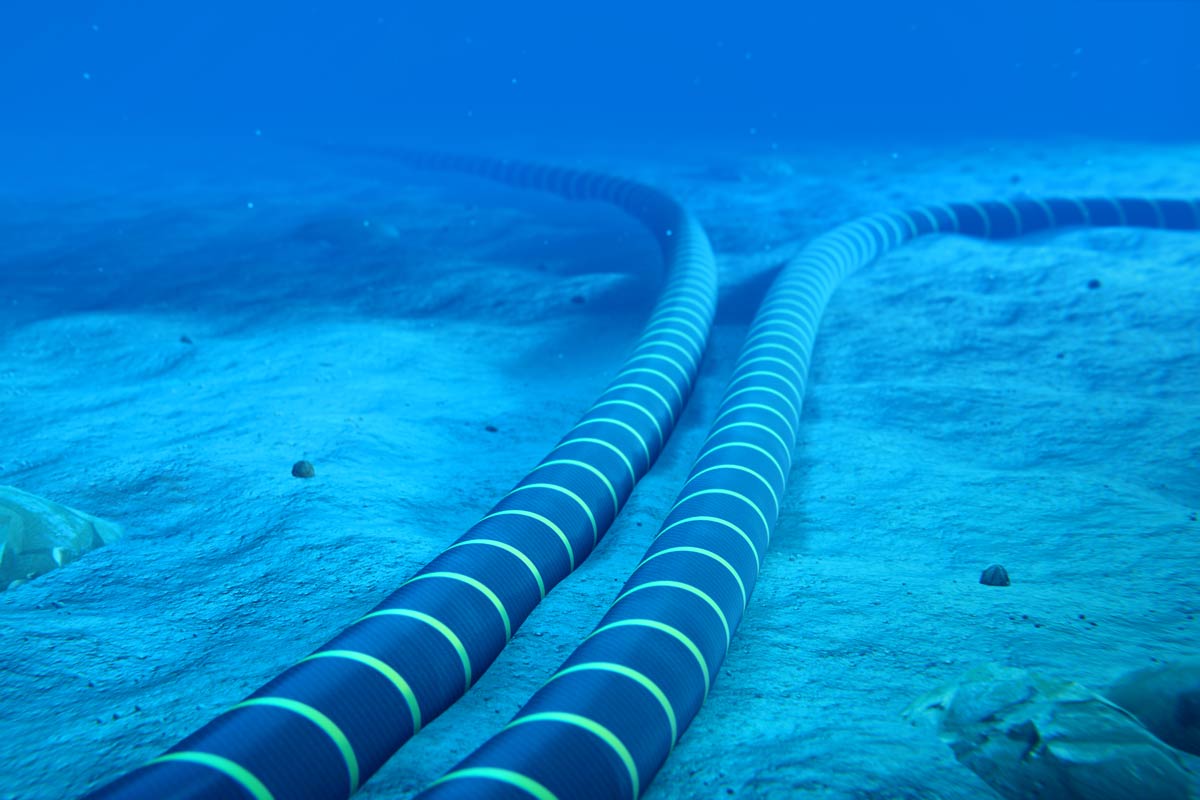 3D representation of subsea cables